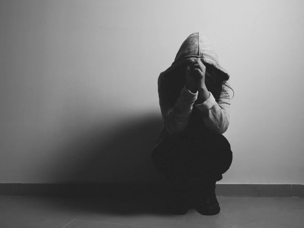 a person having an anxiety and panic attack