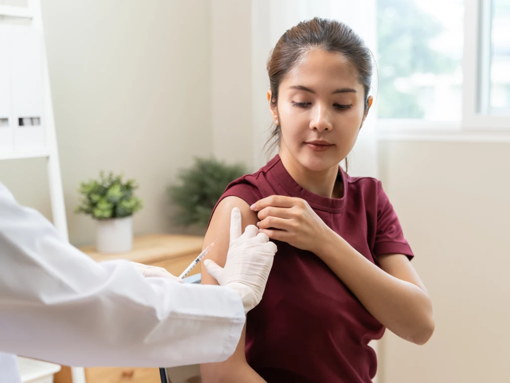 People getting a vaccination to prevent pandemic concept