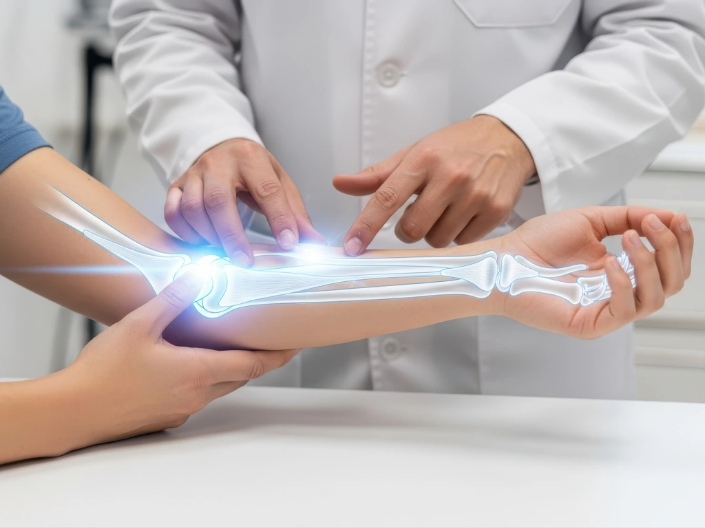 Dokter mengevaluasi gejala nyeri sendi kronis selama konsultasi ortopedi di Singapura