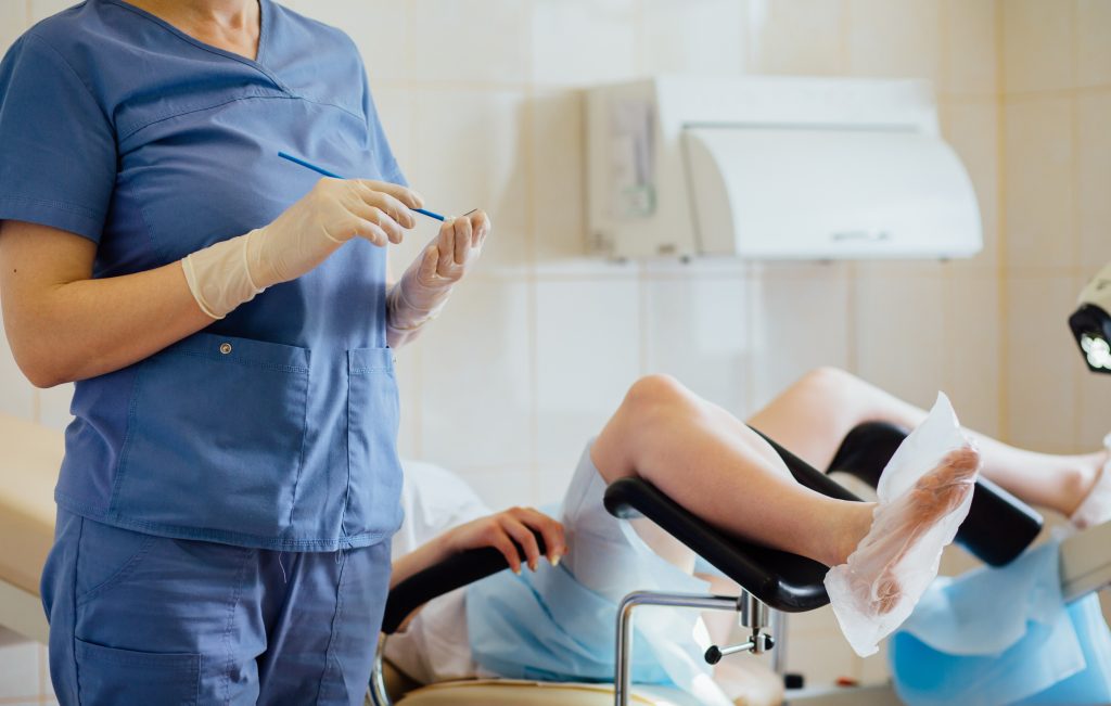 an image of women getting a pap smear test